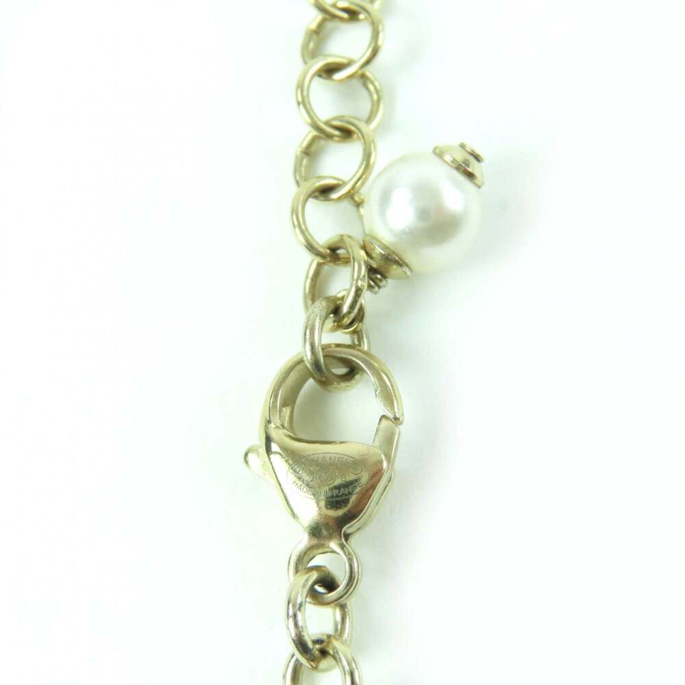 CHANEL Authentic Gold Pearl Logo Necklace - Picture 7 of 7